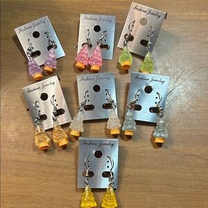 Colorful Christmas Tree Earrings